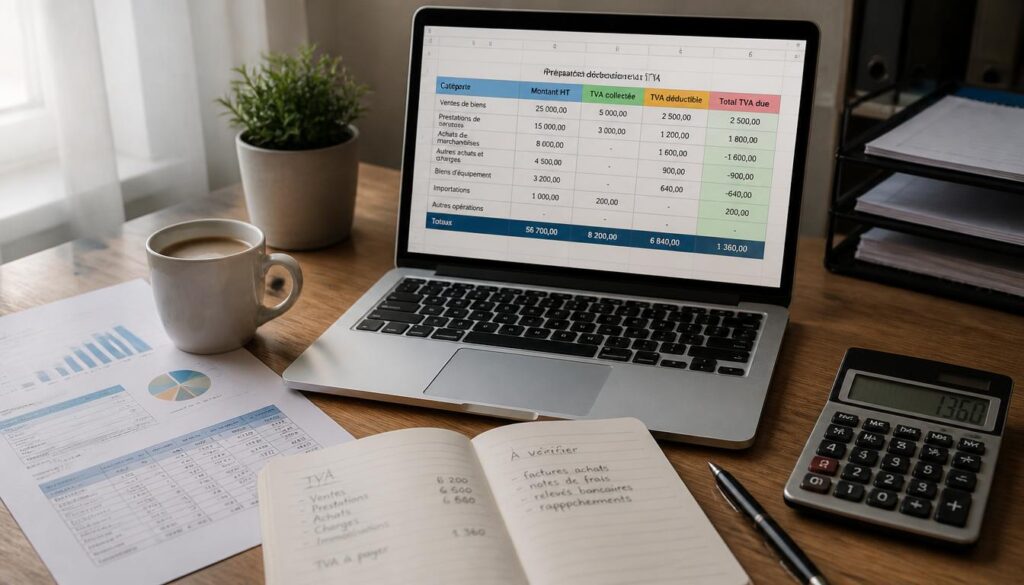 Tableau préparatoire de TVA Excel gratuit à utiliser